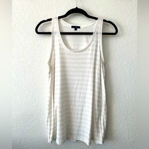 GAP white & gold dot stripe tank top